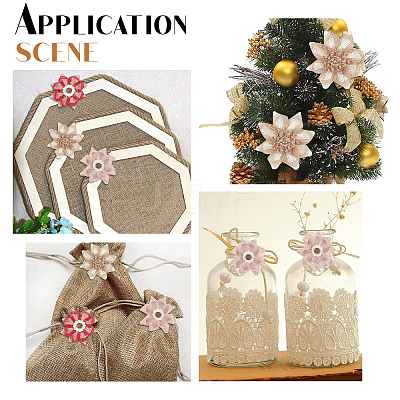 12Pcs 3 Style Braided Jute Flower Ornament Accessories DIY-GF0006-35-1