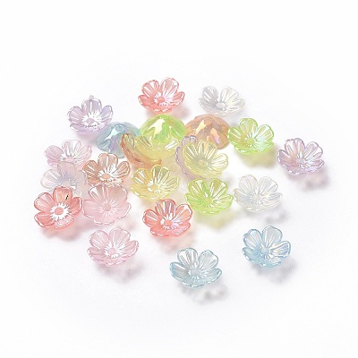 Transparent Acrylic Beads Caps X-OACR-E013-01-1