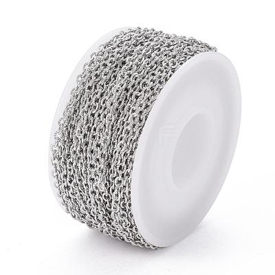 Tarnish Resistant 304 Stainless Steel Textured Cable Chains CHS-H012-01P-1