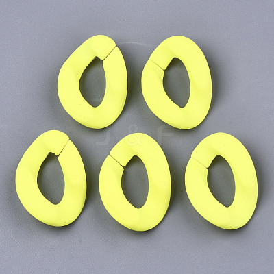 Opaque Spray Painted Acrylic Linking Rings OACR-R249-03D-1