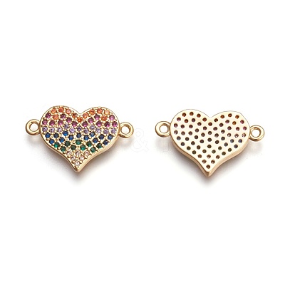 Brass Micro Pave Cubic Zirconia Links ZIRC-I021-08G-1