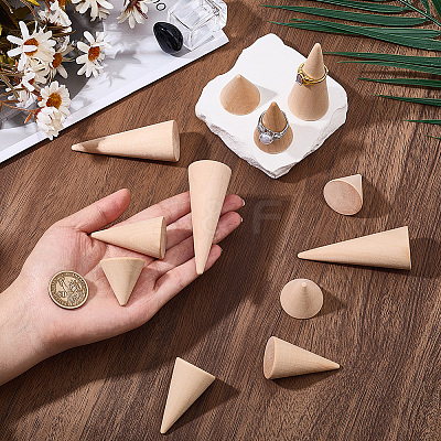 12Pcs 3 Styles Wooden Ring Displays RDIS-SC0001-04-1