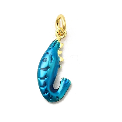 Brass Enamel Sea Animals Pendants KK-I378-14G-A-1