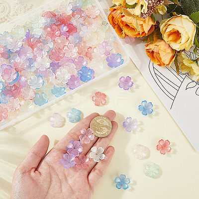 180Pcs Transparent Imitation Jelly Acrylic Bead Caps JACR-PA0001-01-1