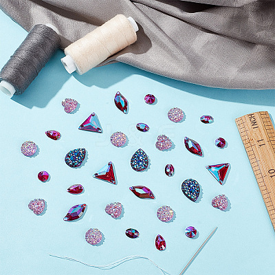 160Pcs 8 Style Sew on Rhinestone RESI-PH0002-04C-1
