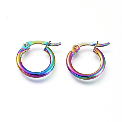 201 Stainless Steel Hoop Earrings EJEW-A063-20L-M-1