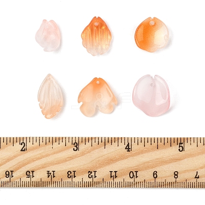 120Pcs 6 Styles Spray Painted Glass Pendants GLAA-FS0002-20-1