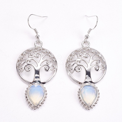 Brass Dangle Earrings EJEW-G240-B02-1
