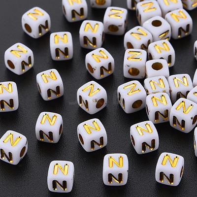 Opaque White Acrylic Beads MACR-Q242-010N-1