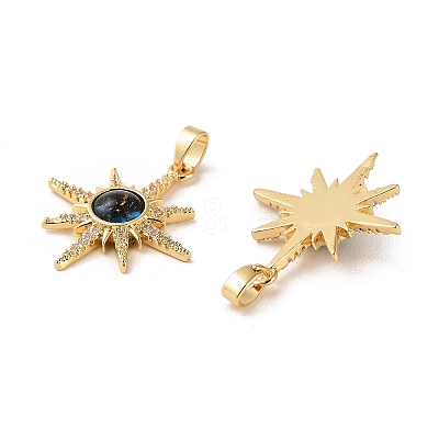 Rack Plating Brass Micro Pave Cubic Zirconia Pendants X-KK-C037-05G-1