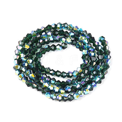 AB Color Plated Transparent Glass Beads Strands GLAA-G127-01-01N-1