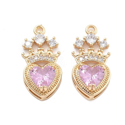Brass Micro Pave Cubic Zirconia Pendants KK-B125-26G-1