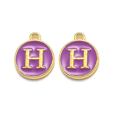 Golden Plated Alloy Enamel Charms ENAM-Q437-12H-1
