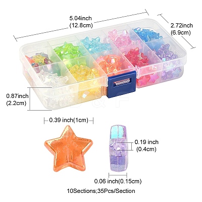 260~300pcs 10 Colors Eco-Friendly Transparent Acrylic Beads TACR-YW0001-66-1