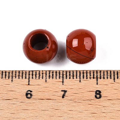 Natural Red Jasper European Beads G-T092-10mm-25-1