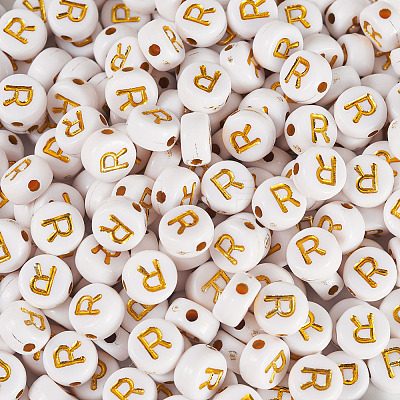 500Pcs Plating Acrylic Beads PACR-TADJ0001-01R-1