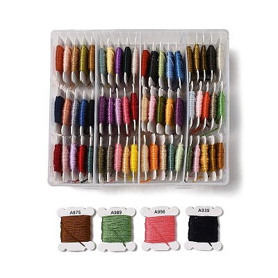 80 Cards 80 Colors 6-Ply Polyester Embroidery Floss OCOR-K006-C02-1