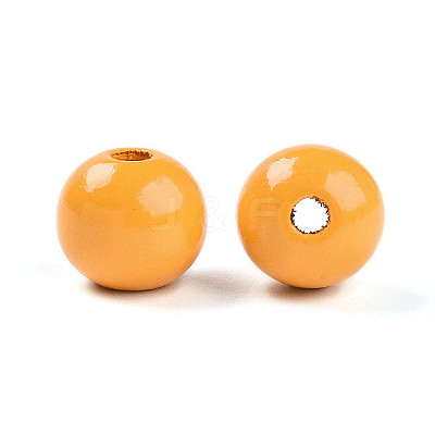 Painted Natural Wood Beads WOOD-A018-16mm-17-1
