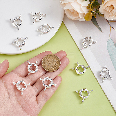 12Pcs Brass Spring Ring Clasps KK-BBC0024-17A-1
