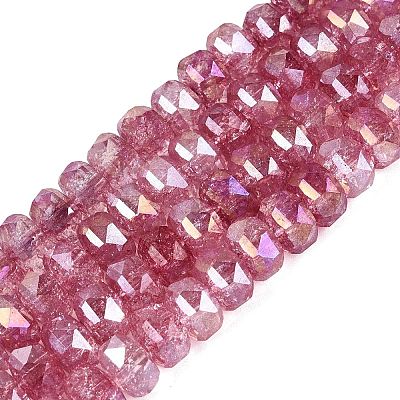 Electroplate Transparent Crackle Glass Beads Strands EGLA-Q135-01A-B09-1