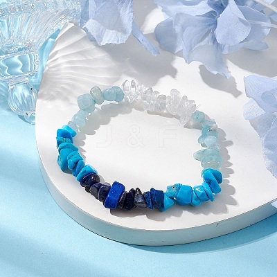 Gemstone Stretch Bracelet BJEW-JB11012-01-1