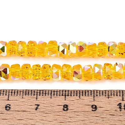Electroplate Transparent Glass Beads Strands EGLA-N022-05B-C02-1