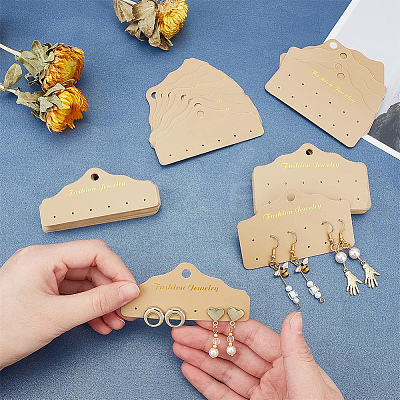 100Pcs 2 Style Plastic Earring Display Paper Cards DIY-PH0002-94-1