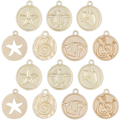 28Pcs 7 Styles Alloy Pendants FIND-SC0021-99-1