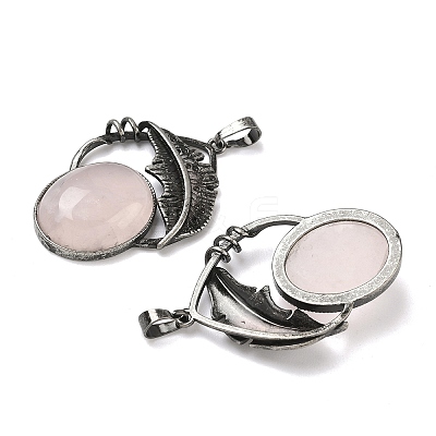Natural Rose Quartz Pendants G-H332-11AS-05-1