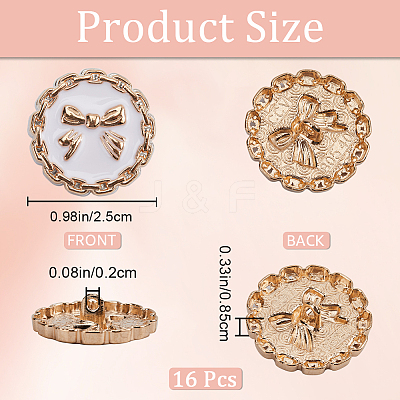 16Pcs Alloy Enamel Shank Buttons BUTT-GF0003-77B-1