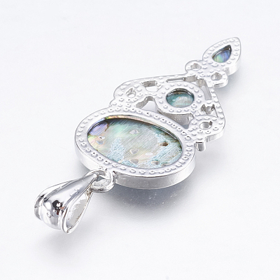 Abalone Shell/Paua Shell Pendants SSHEL-P014-18-1