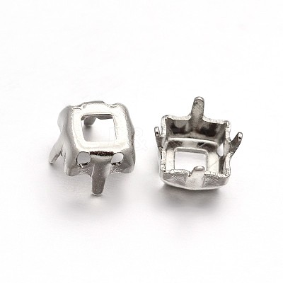 Square Brass Sew on Prong Settings KK-N0084-A07-12x12-1
