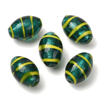 Handmade Silver Foil Glass Lampwork Beads LA-CBAEC7C-02-1