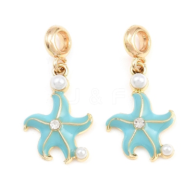 Alloy Enamel European Dangle Charms AL-CBAC2D3-01G-01-1
