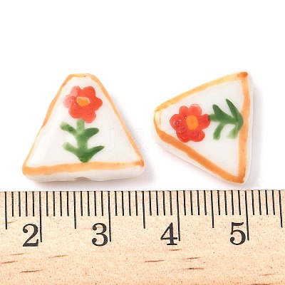 Flower Theme Handmade Porcelain Beads LAMP-D303-06B-01-1