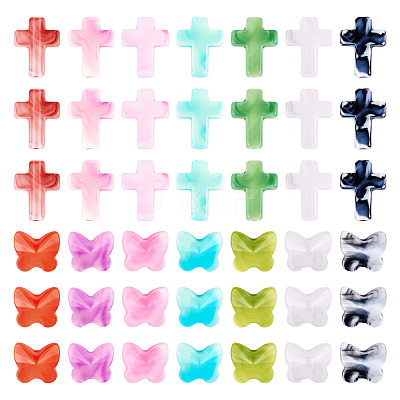 280Pcs 14 Styles Acrylic Beads OACR-TA0003-14-1