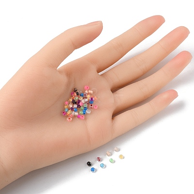 195G 15 Colors 8/0 Transparent Glass Seed Beads SEED-YW0002-30-1