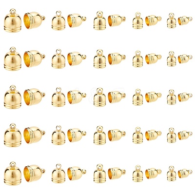 50Pcs 5 Style Brass Cord Ends KK-PH0002-54-1