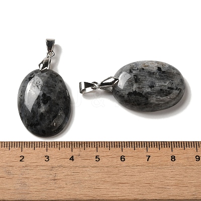 Natural Larvikite Pendants G-Z055-03P-14-1