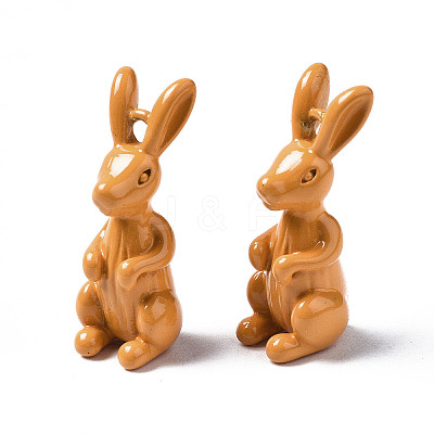 Spray Painted Brass Pendants KK-Q252-001G-1