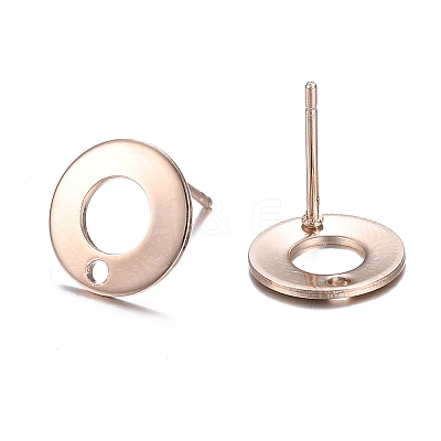304 Stainless Steel Stud Earring Findings STAS-H104-01RG-1