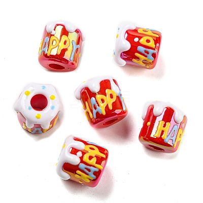 Opaque Acrylic European Beads OACR-E025-08-1
