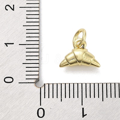 Rack Plating Croissant Brass Pendants KK-M293-02G-1