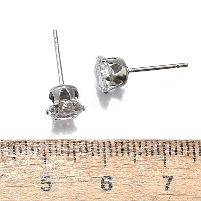 Cubic Zirconia Ear Studs STAS-E051-3D-1