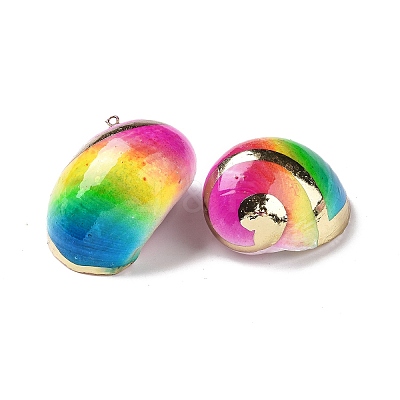 Spray Painted Natural Spiral Shell Pendants SSHEL-C011-03-1
