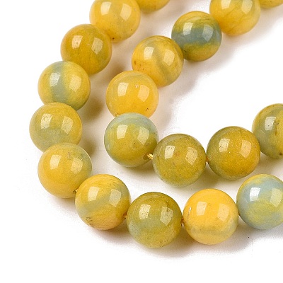Dyed Natural White Jade Beads Strands G-T138-10mm-210-26-1