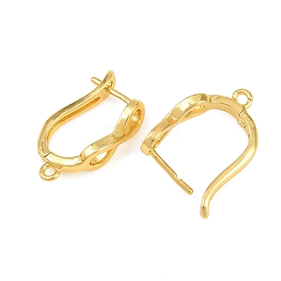 Brass Hoop Earrings Findings KK-K340-34G-1