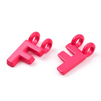 Rack Plating Spray Painted Alloy 2-Loop Link Pendants PALLOY-N176-01F-1