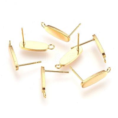 304 Stainless Steel Stud Earring Findings STAS-G176-04G-1