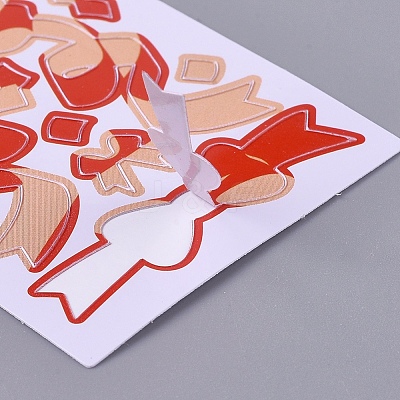 Bowknot Ribbon Pattern Decorative Labels Stickers DIY-L037-B04-1